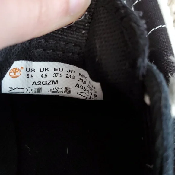 Timberland Newport Bay Black White Classic Canvas Trainers Sneakers Size US 6.5 - Picture 8 of 11